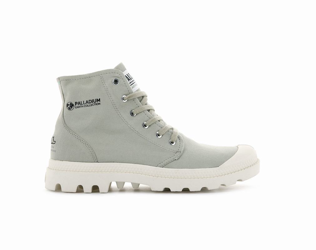 Palladium Pampa Hi Organic Ii Damen Stiefel Grün/Grau ||874019-LOC||